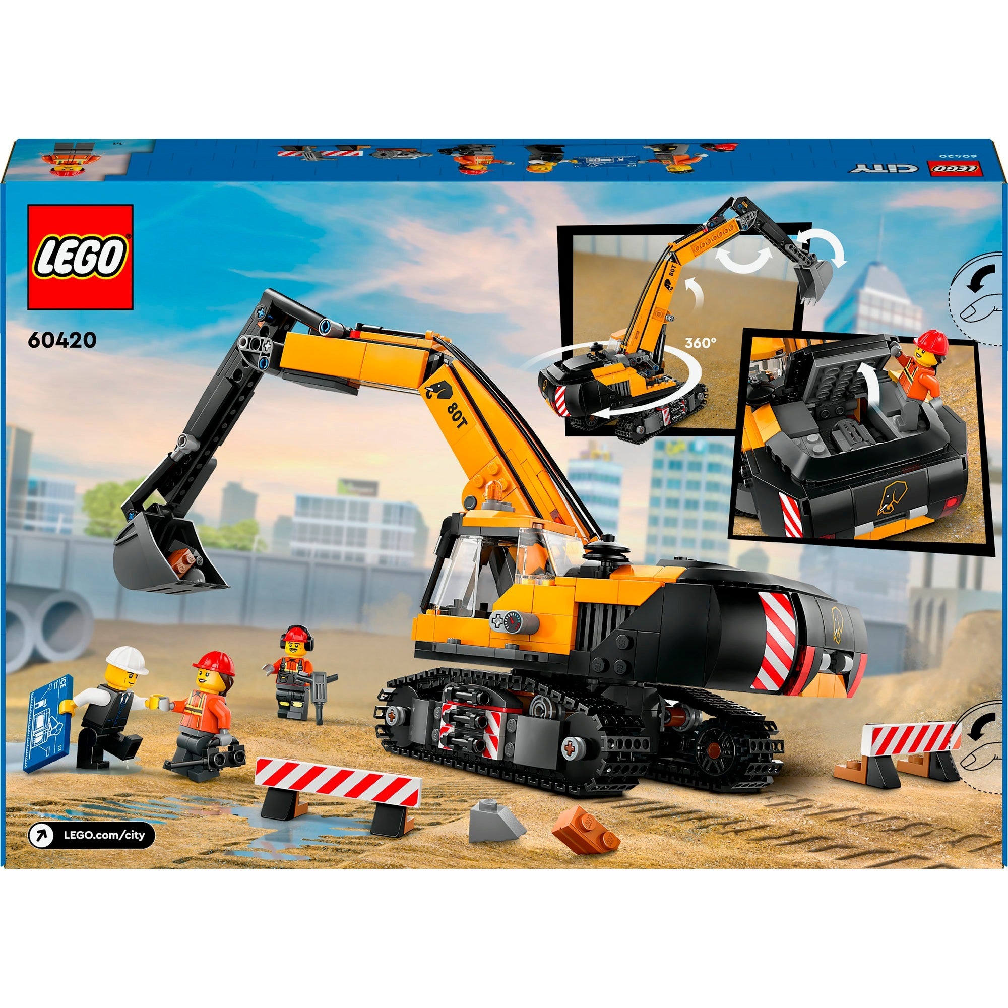 Lego city - gele graafmachine constructiespeelgoed (60420)