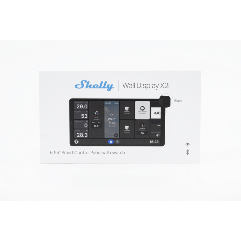 Shelly wall display x2i bedieningspaneel (zwart, touchscreen, wi-fi 6, bluetooth 5.4)