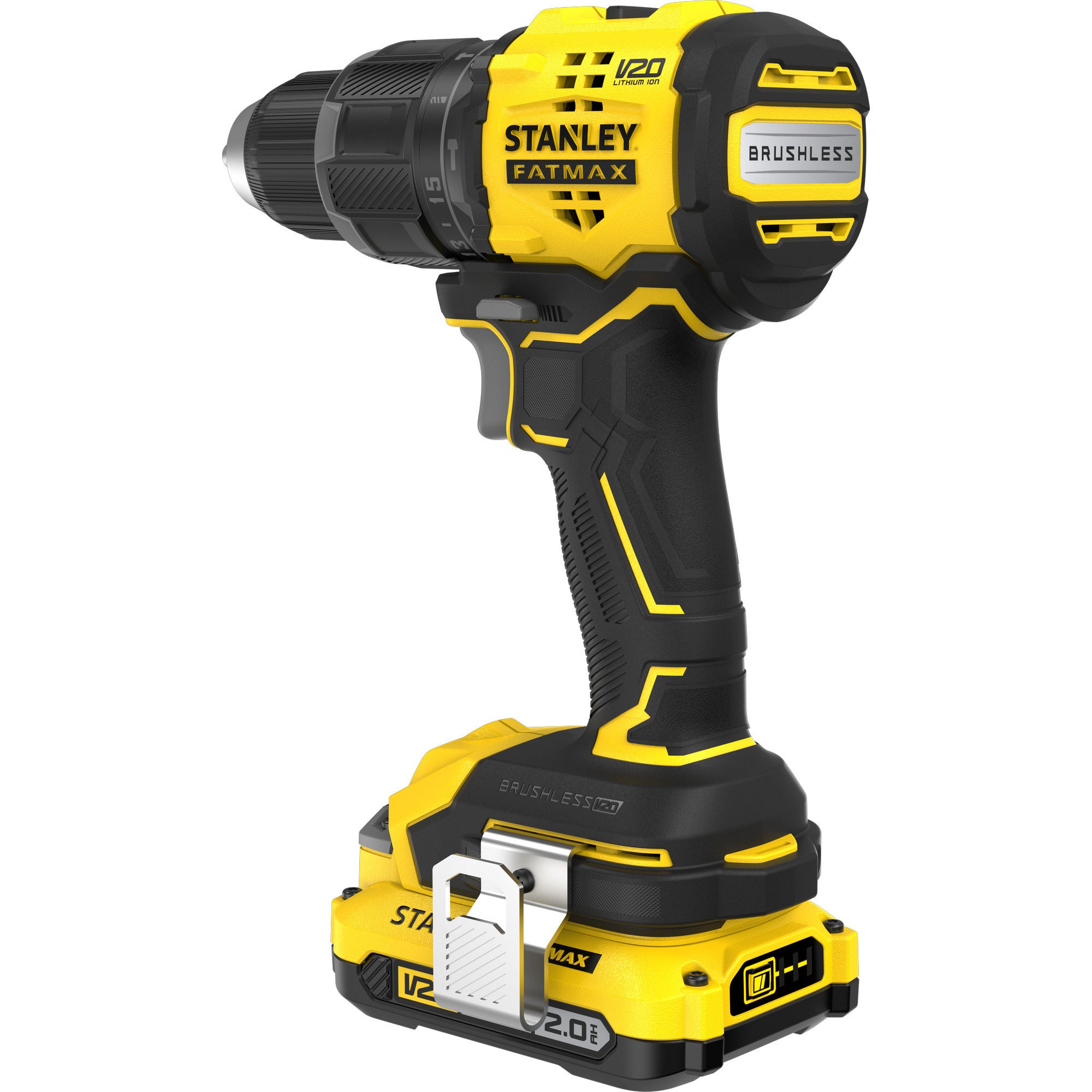 Stanley fatmax v20 18v schroefklopboormachine klopboorschroevendraaier (zwart geel, 2 accu's en oplader inbegrepen, met koffer)