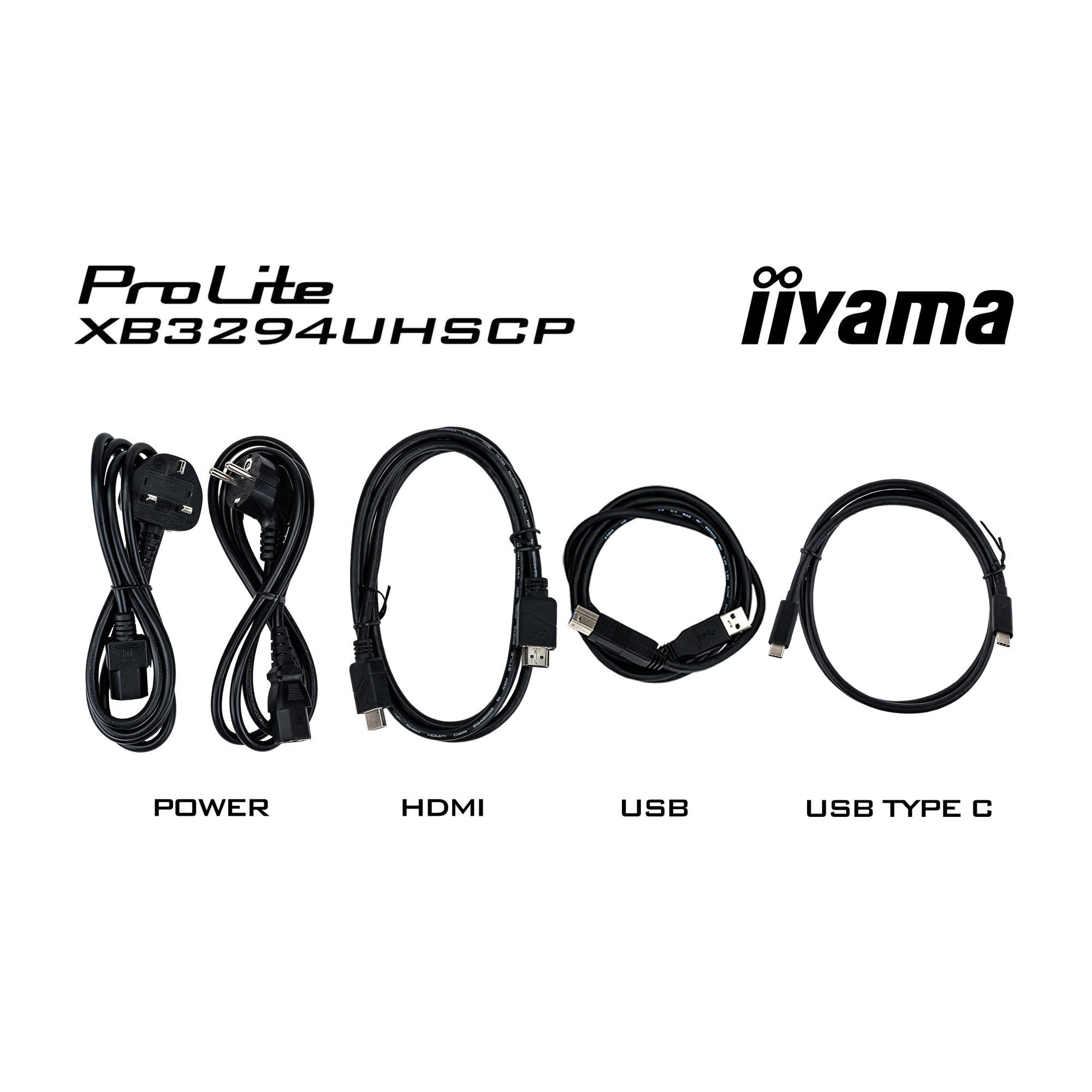 Iiyama prolite xb3294uhscp-b1 31.5 4k uhd monitor (zwart, 2x hdmi, displayport, 2x usb-a, 2x usb-c)