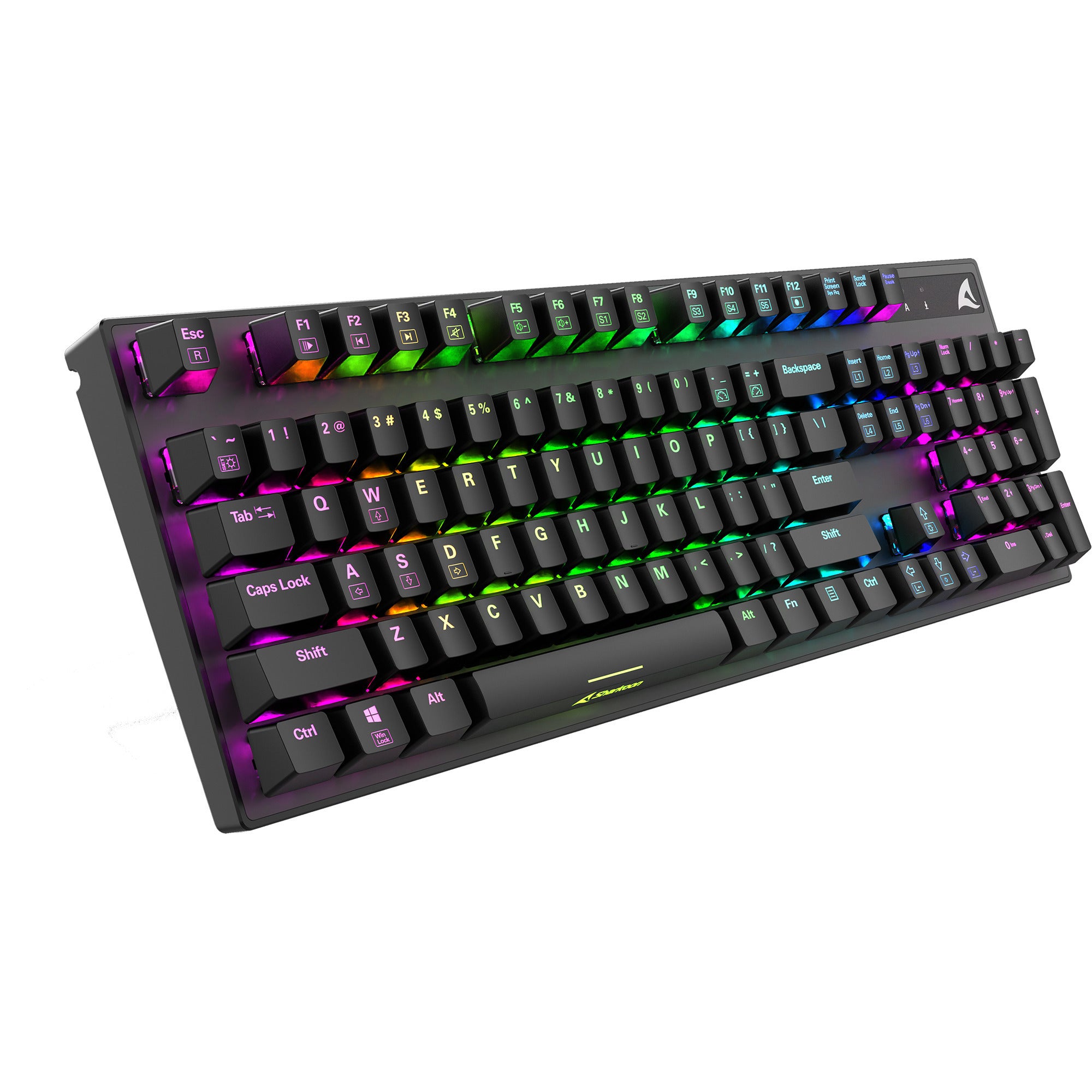 Sharkoon skiller sgk20 rgb mechanisch gaming toetsenbord (zwart, us lay-out (qwerty), huano brown, 100%, rgb)