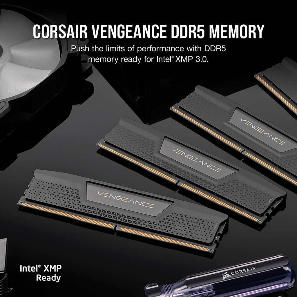 Corsair vengeance 32 gb ddr5-6400 (2x 16 gb) werkgeheugen (zwart, cmk32gx5m2b6400c32, xmp)