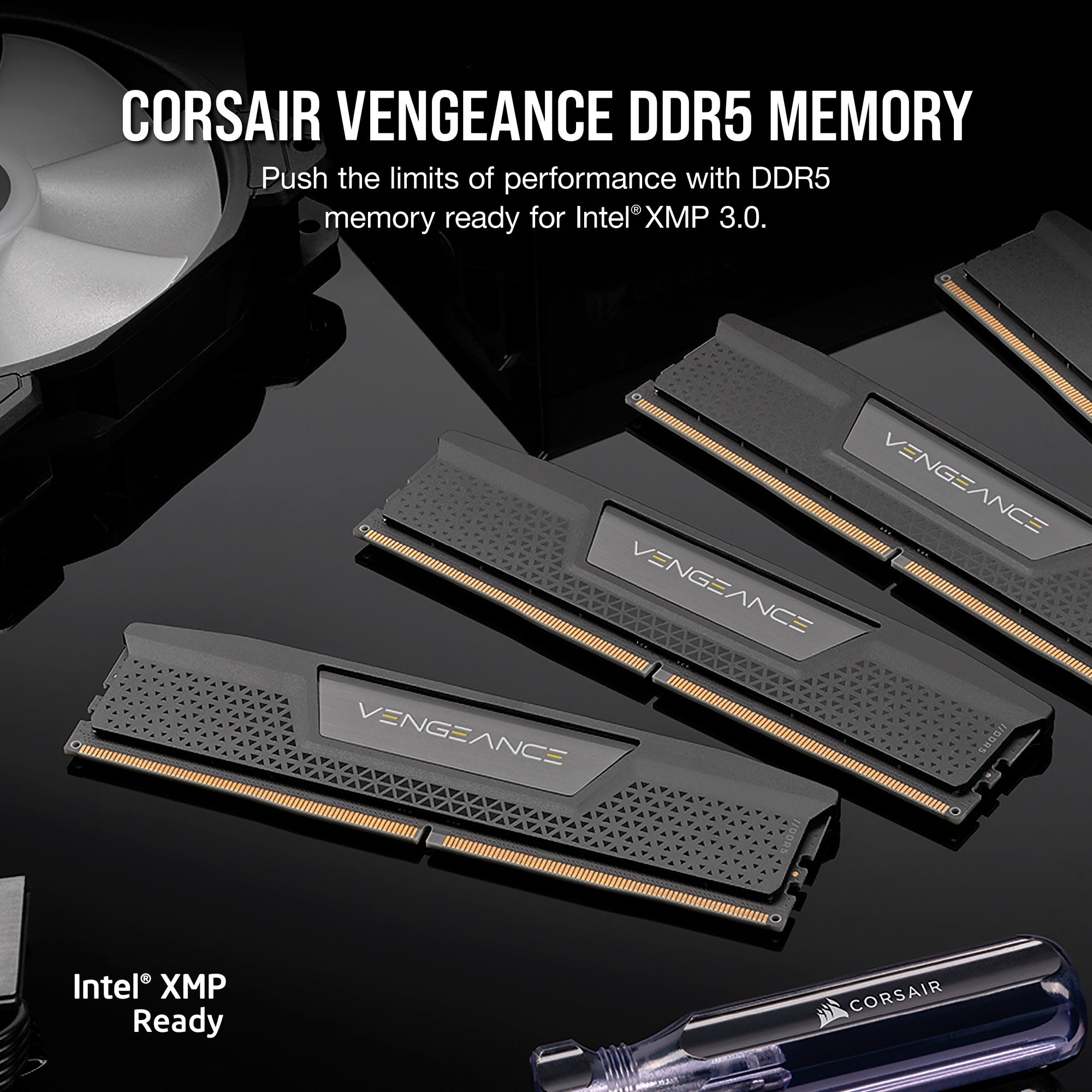 Corsair vengeance 32 gb ddr5-6400 (2x 16 gb) werkgeheugen (zwart, cmk32gx5m2b6400c32, xmp)