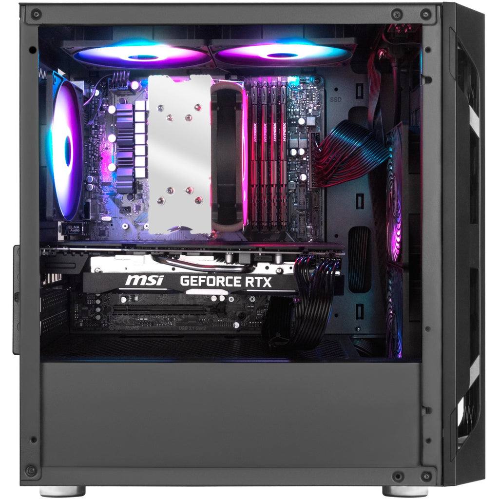 Silverstone sst-fah1mb-pro midi tower behuizing (zwart | 3x usb-a | rgb | tempered glass)