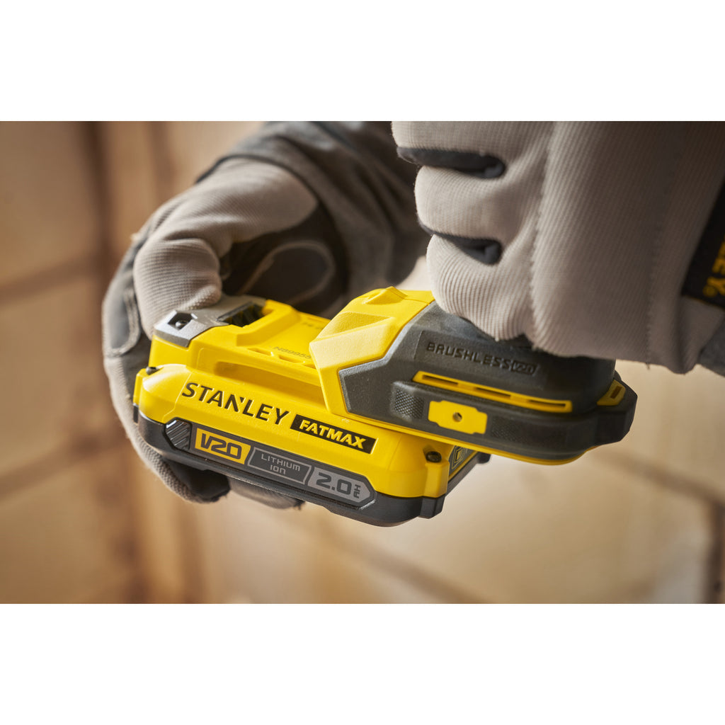 Stanley fatmax v20 18v schroefklopboormachine klopboorschroevendraaier (zwart geel, 2 accu's en oplader inbegrepen, met koffer)