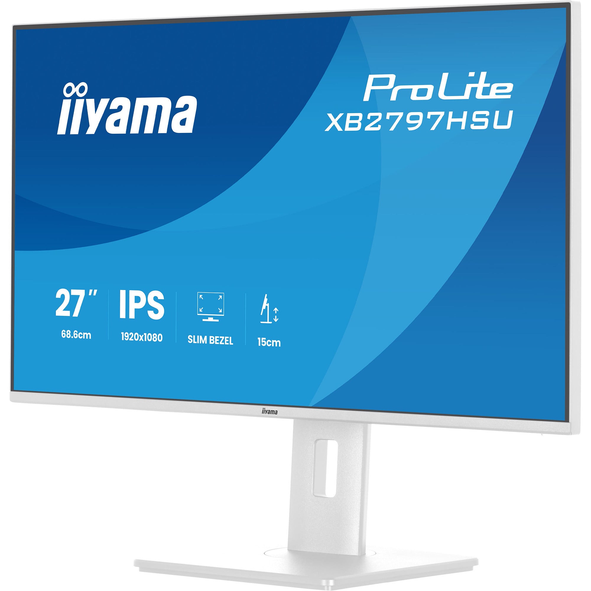 Iiyama prolite xb2797hsu-w1 27 monitor (wit (mat), 120 hz, hdmi, displayport, usb, audio)