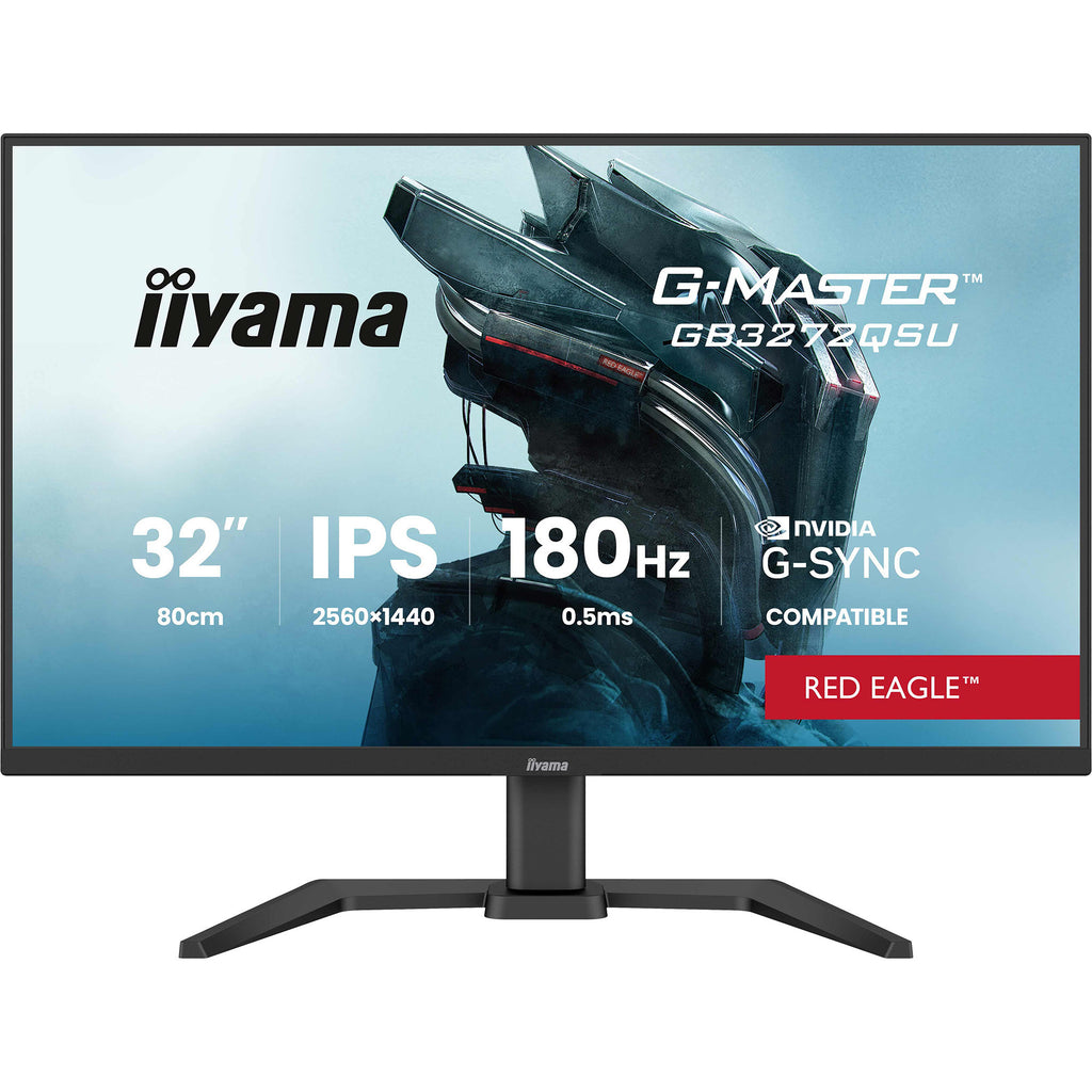 Iiyama g-master red eagle gb3272qsu-b1 31.5 gaming monitor (zwart (mat), 180 hz, hdmi, displayport, usb, audio)