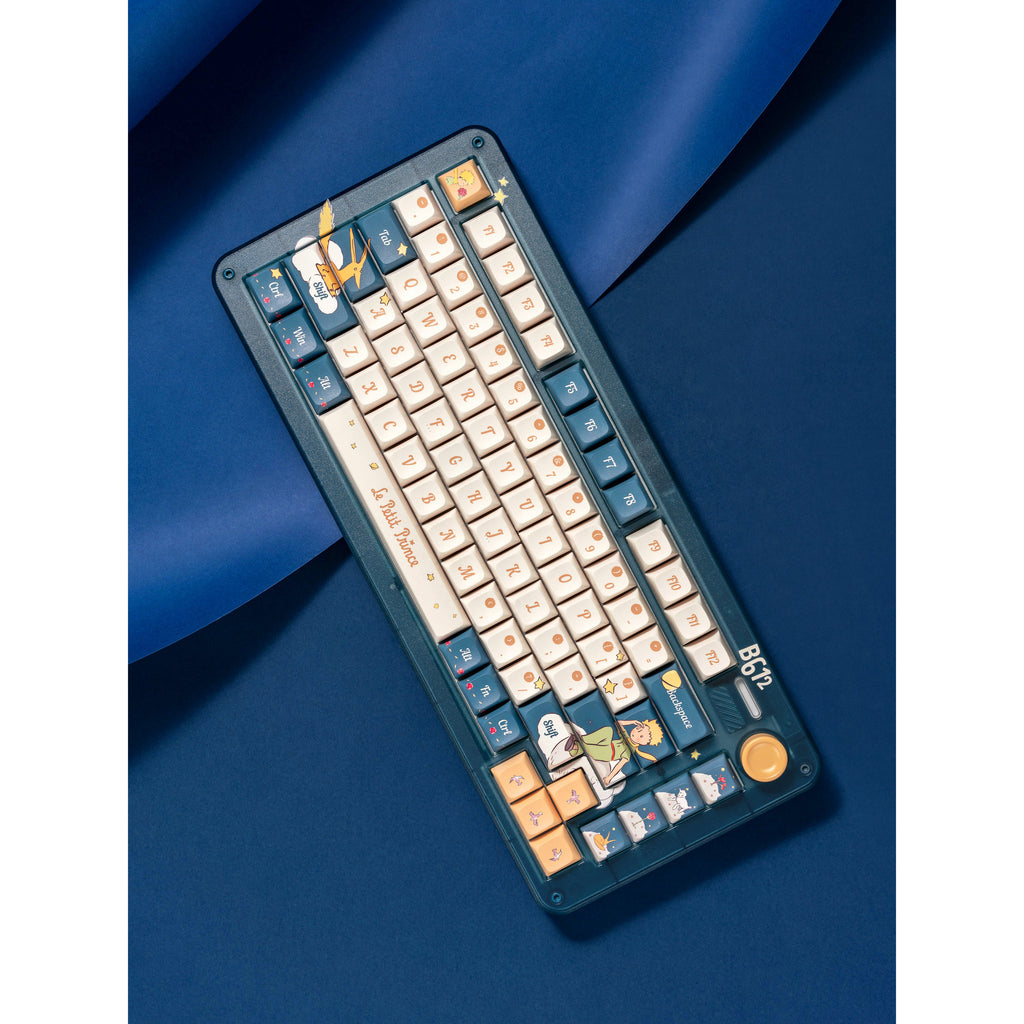 Iqunix zx75 sky encounter wireless mechanical keyboard (blauw, us lay-out (qwerty), iqunix silent rose, 75%, rgb leds, hot-swappable, double-shot pbt, 2.4ghz | bluetooth 5.1 | usb-c)