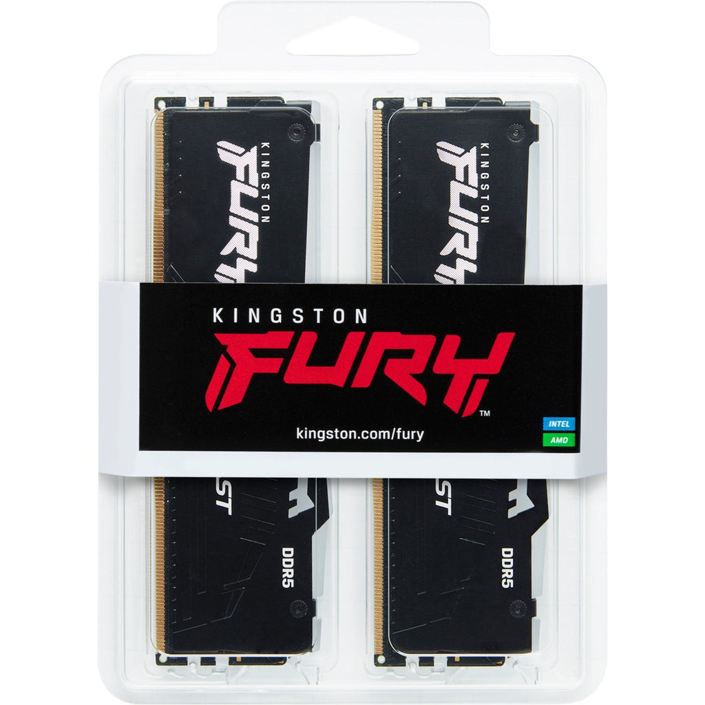 Kingston fury beast rgb 32 gb ddr5-5600 (2x 16 gb) werkgeheugen (zwart, kf556c36bbeak2-32, xmp 3.0, expo)