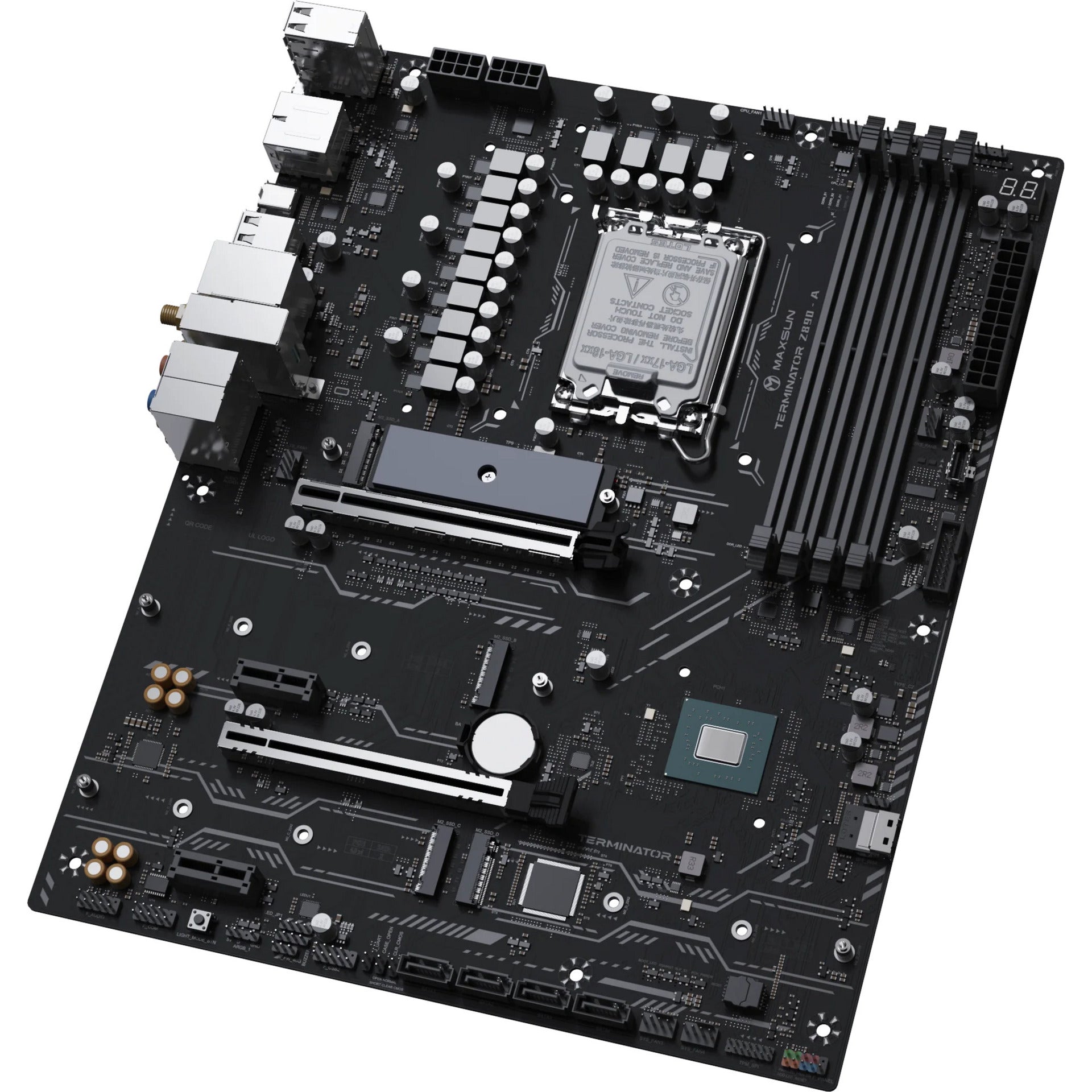 Maxsun ms-terminator z890-a wifi socket 1851 moederbord (zwart, raid, 2.5 gb-lan, wlan, bt, sound, atx)