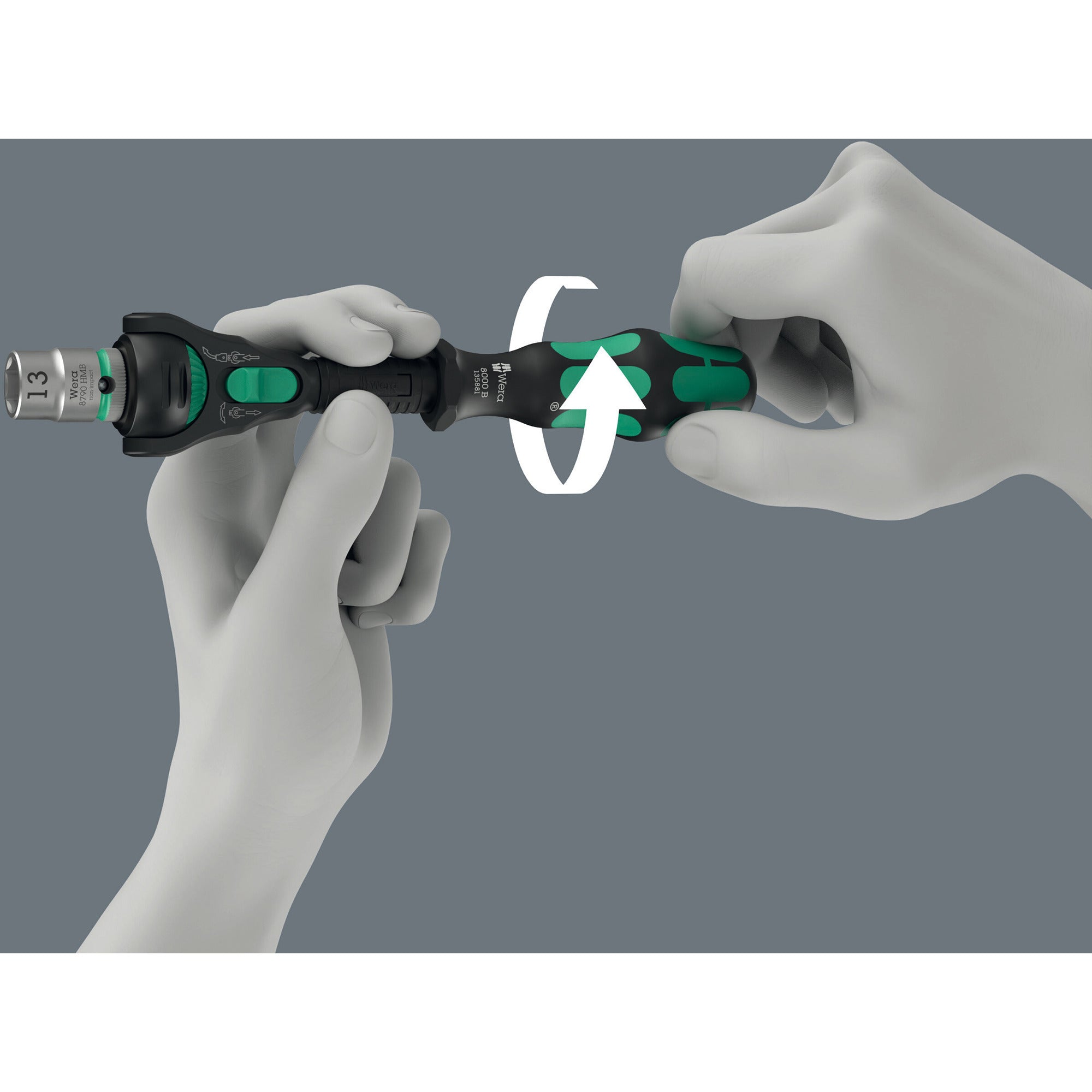Wera 8000 b black edition zyklop speed ratel met 3 8 aandrijving (zwart groen)