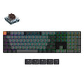 Keychron k5x-b3 mechanisch toetsenbord (zwart, us lay-out (qwerty), mechanical brown, 100%, rgb, shine-through abs keycaps, bluetooth usb-c)