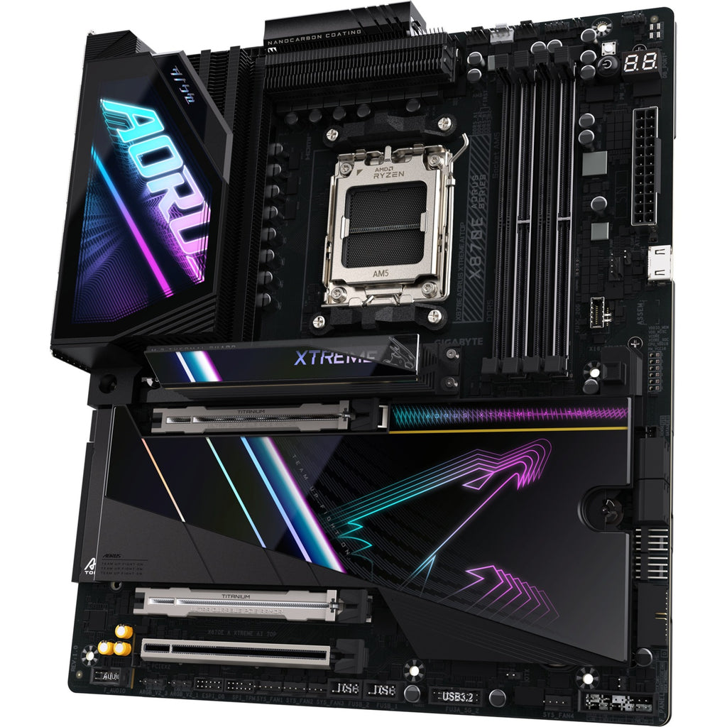 Gigabyte x870e a xtreme ai top socket am5 moederbord (zwart, raid, 2x 10 gb-lan, wlan, bt, sound, e-atx)