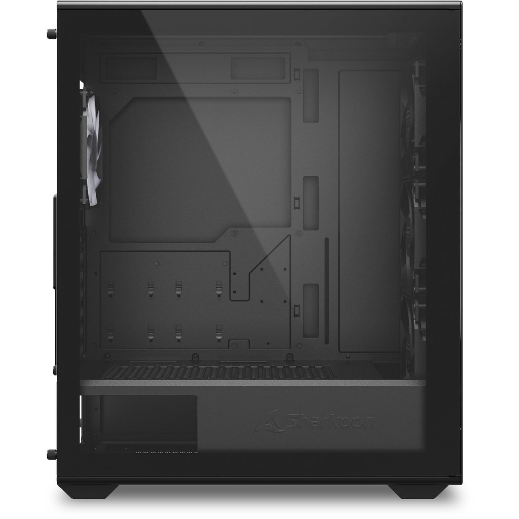 Sharkoon vk4 rainbow midi tower behuizing (zwart | 2x usb-a | rgb | tempered glass)
