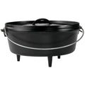 Lodge camp dutch oven l12co3, vlak kookpan (zwart, met pootjes)