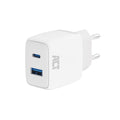 Act connectivity usb-c usb-a lader 20w met power delivery pps, quick charge, ganfast oplader (wit)