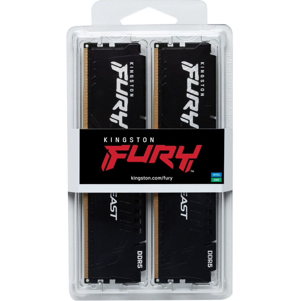 Kingston fury beast 32 gb ddr5-5200 (2x 16 gb) werkgeheugen (zwart, kf552c40bbk2-32, xmp 3.0)