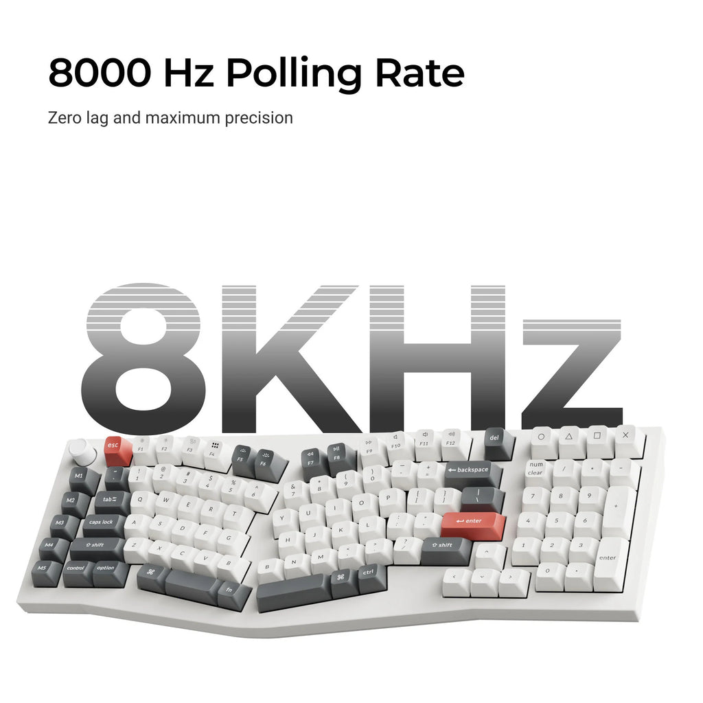 Keychron q13 ultra-p1 8k wireless custom mechanical keyboard (wit, us lay-out (qwerty), silk pom red, 96%, rgb, hot swap, 8k, 2.4 ghz | bluetooth 5.2 | usb-c)