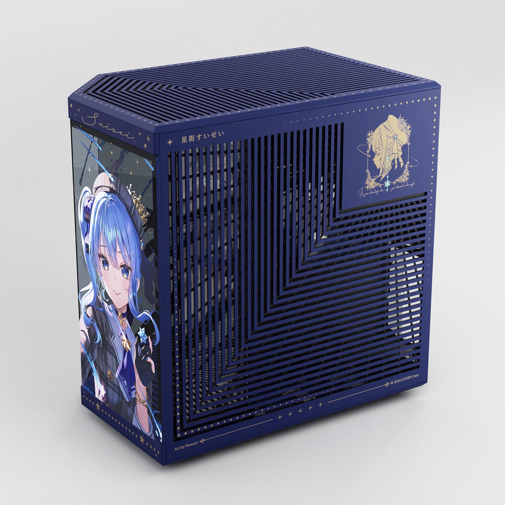 Hyte hoshimachi suisei y70 midi tower behuizing (blauw | 2x usb-a | 1x usb-c | tempered glass)