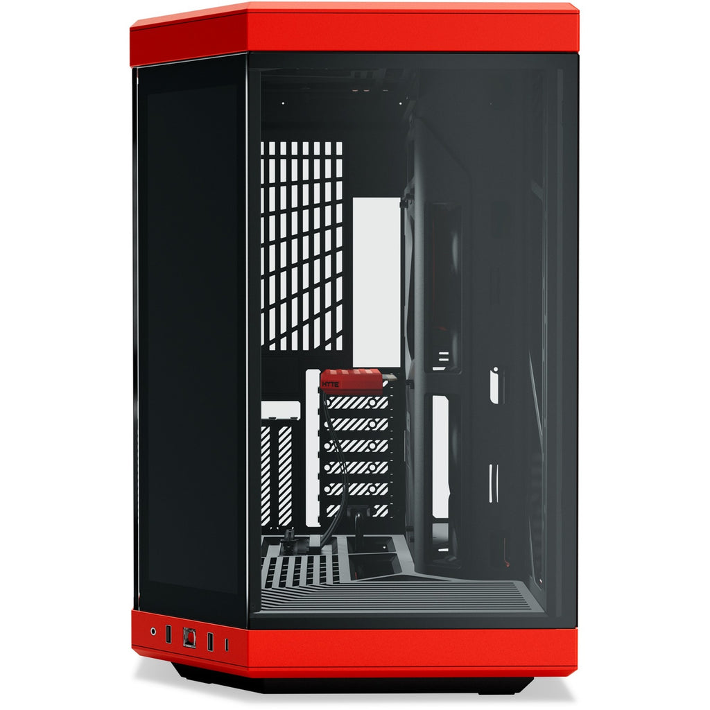 Hyte y70 touch infinite midi tower behuizing (zwart | 2x usb-a | 1x usb-c | tempered glass)