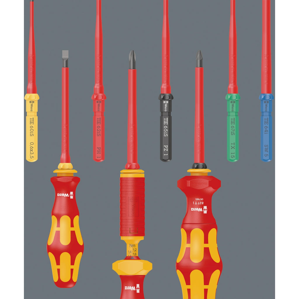 Wera kraftform kompakt vde 16 extra slim 1 tool finder schroevendraaier (rood geel, 16‑delig)