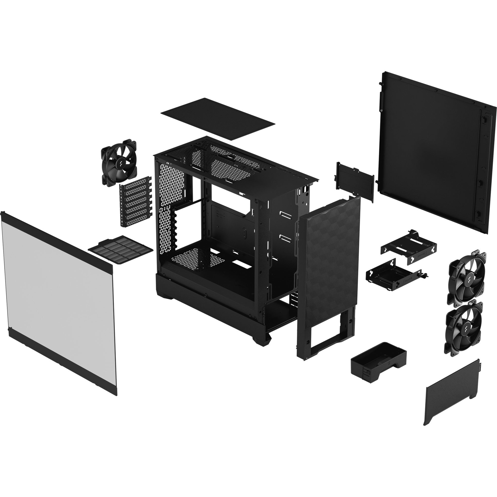 Fractal design pop air midi tower behuizing (zwart | 2x usb-a | tempered glass)