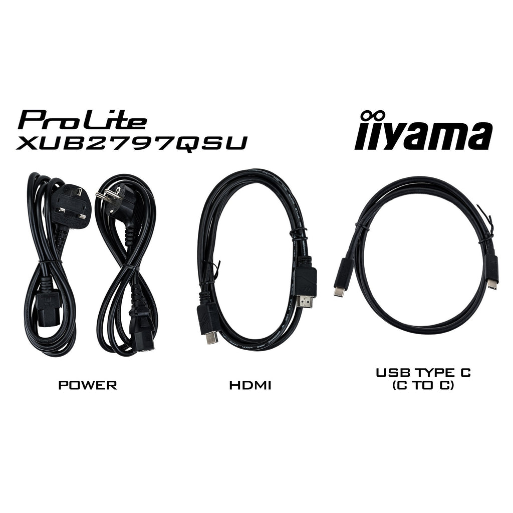 Iiyama prolite xub2797qsu-w2 27 monitor (wit, hdmi, displayport, 2x usb-a, usb-b)