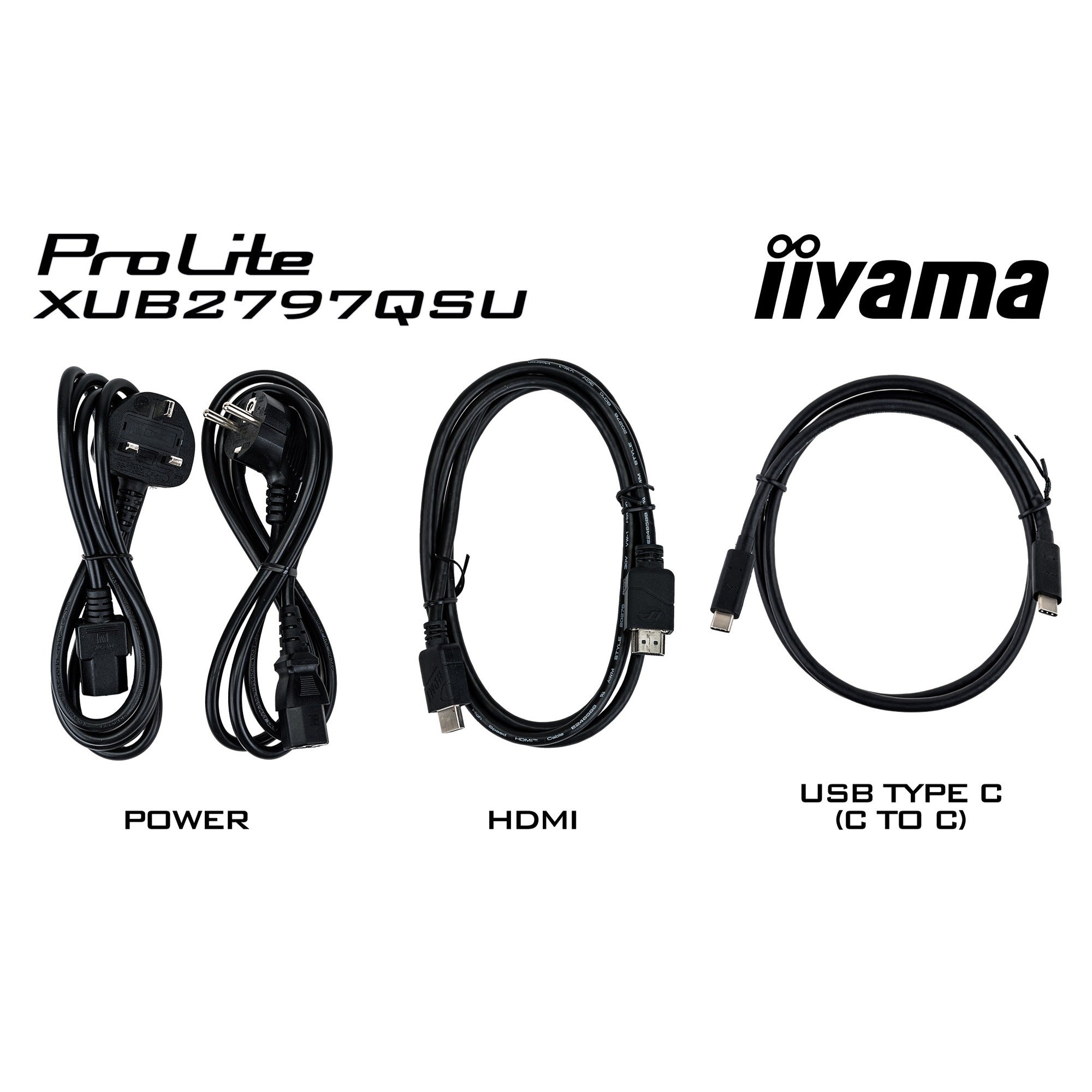 Iiyama prolite xub2797qsu-w2 27 monitor (wit, hdmi, displayport, 2x usb-a, usb-b)