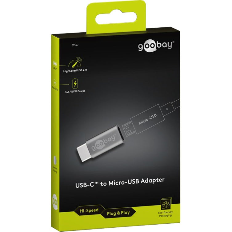 Goobay usb-c naar micro-usb adapter (grijs)
