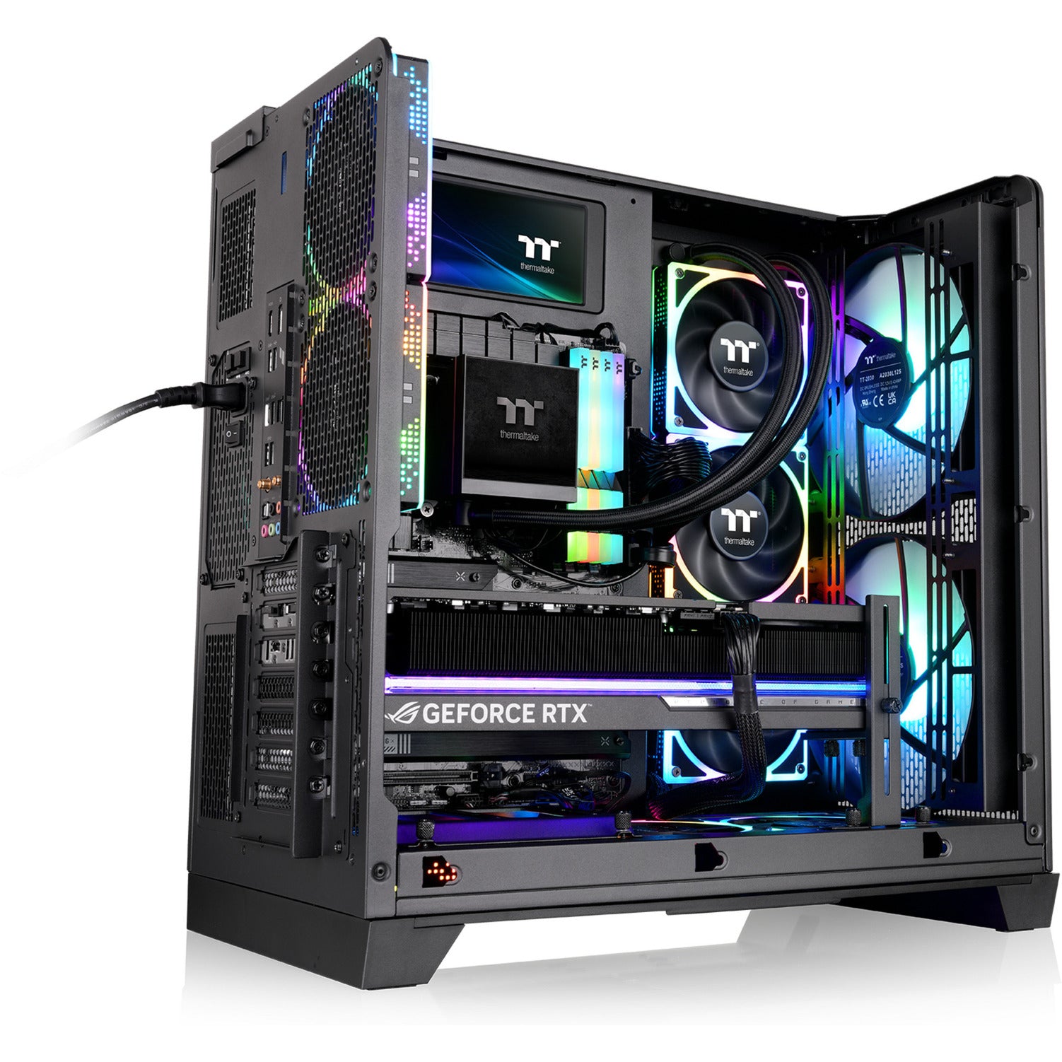 Thermaltake view 390 air midi tower behuizing (zwart | 2x usb-a | 1x usb-c | tempered glass)