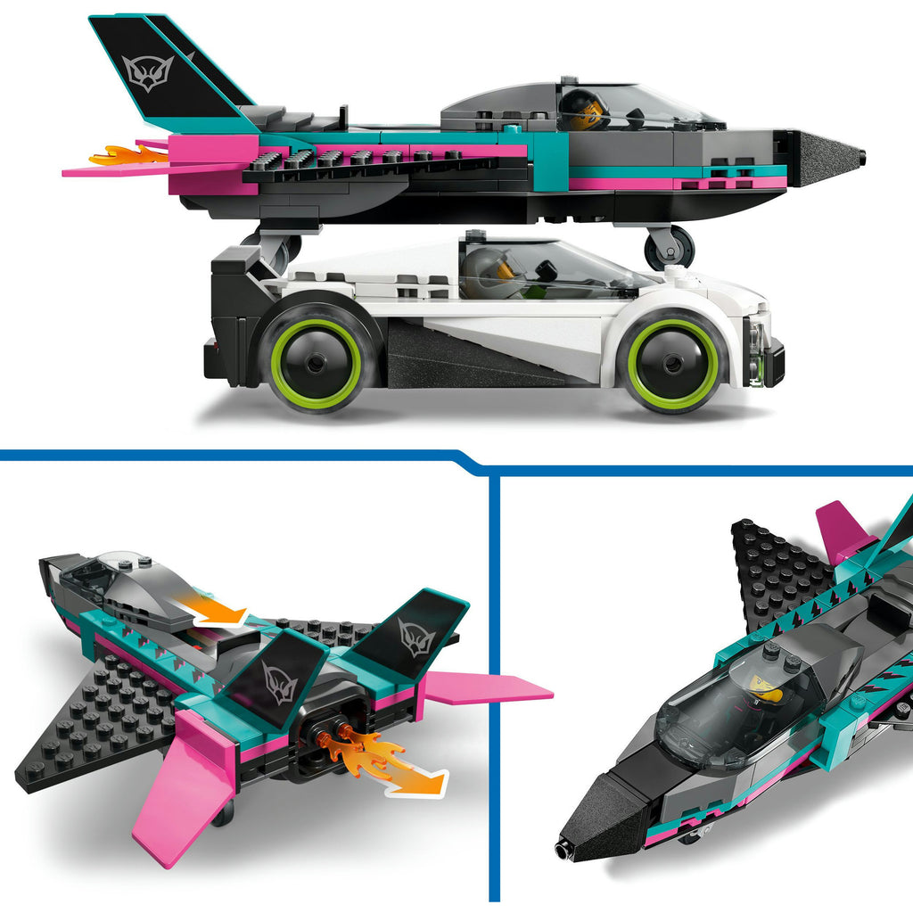 Lego city jet vs. car6 constructiespeelgoed