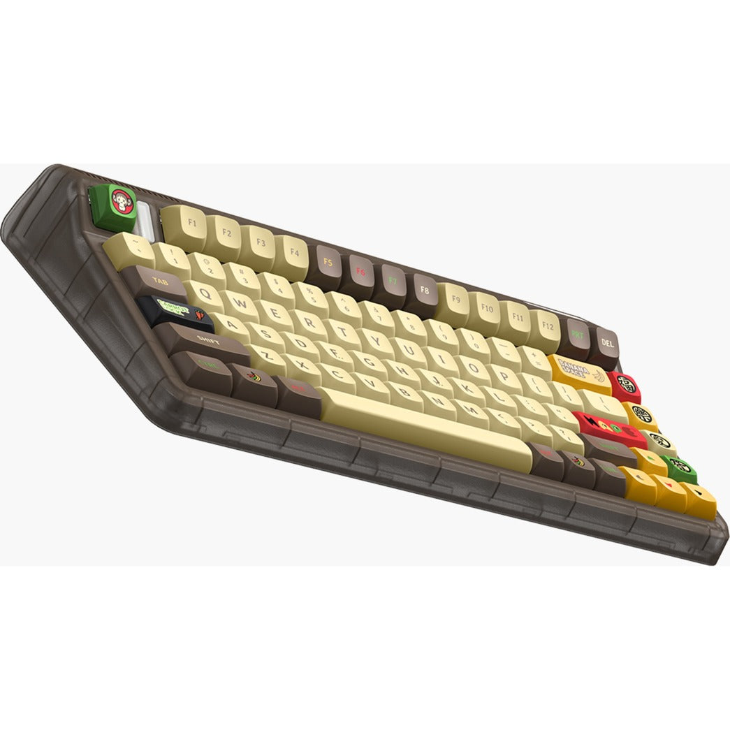 Iqunix og80 happy ape wireless mechanical keyboard (zwart, us lay-out (qwerty), iqunix moonstone turbo, 80% (tkl), rgb leds, hot-swappable, pbt, 2.4ghz | bluetooth 5.1 | usb-c)