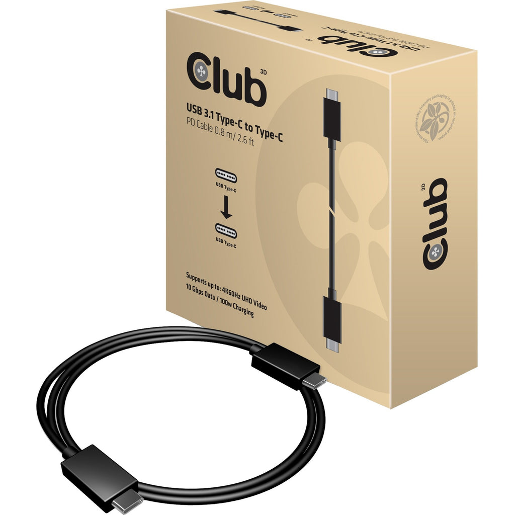 Club 3d usb 3.1 type c kabel, 0.8m (cac-1522)