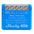 Shelly 1 mini gen4 relais (blauw, bluetooth 4.2, wi-fi)