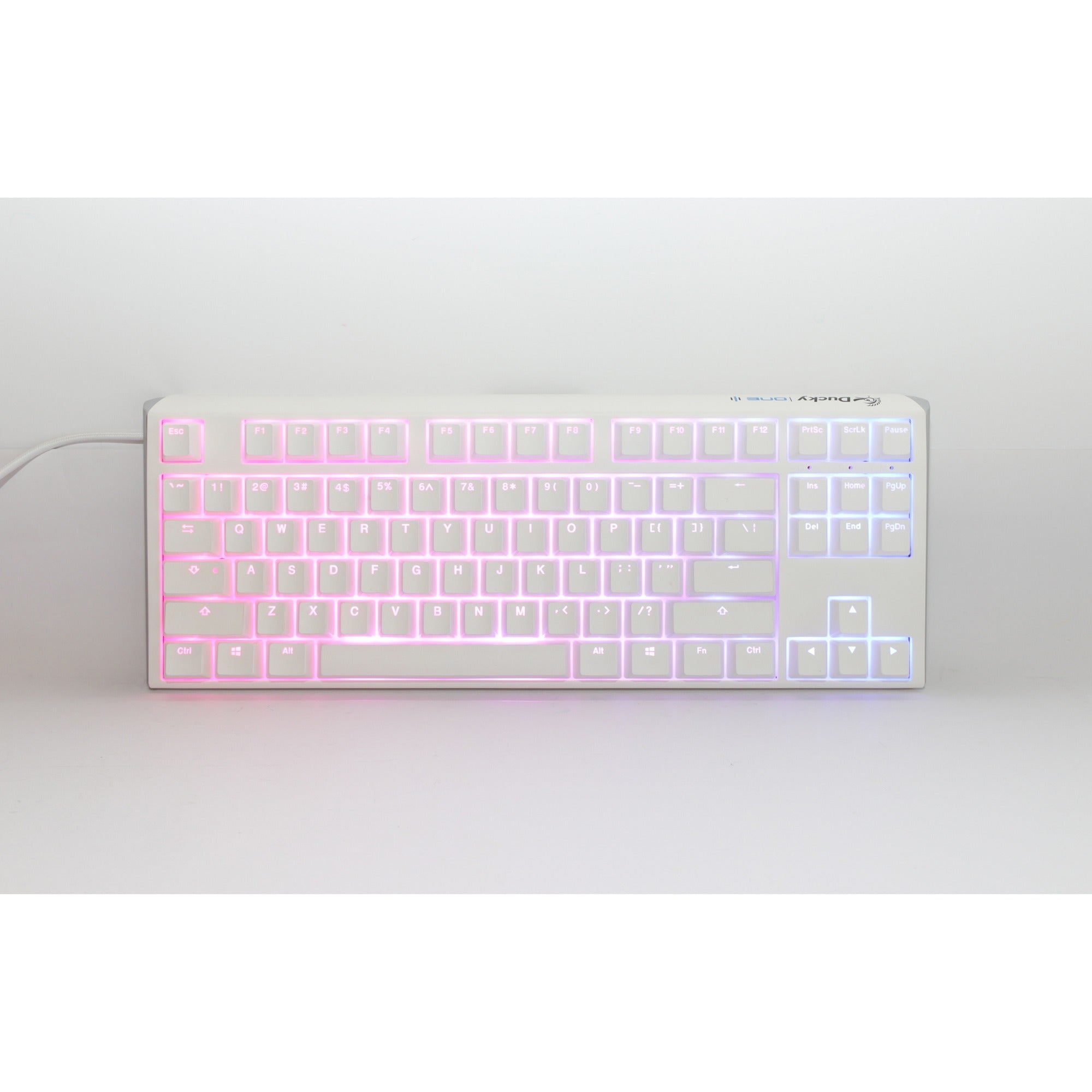 Ducky one 3 classic pure white tkl, toetsenbord (wit, us lay-out, cherry mx speed silver, rgb led, double-shot pbt, hot-swappable, quack mechanics, 80%)