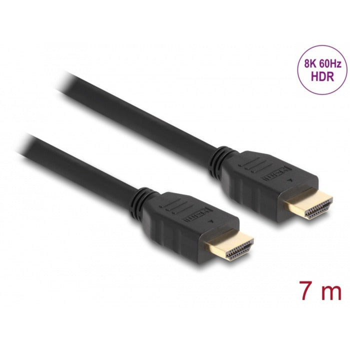 Delock high speed hdmi kabel (zwart, 7 meter, 8k 60hz, 48 gbps)