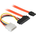 Goobay s-ata 2-in-1 datakabel + stroomadapter (oranje, 0,5 meter)