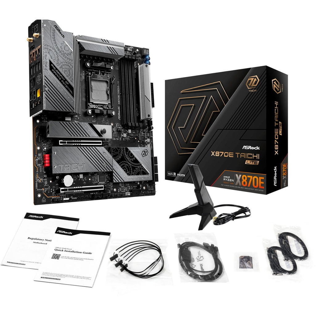 Asrock x870e taichi lite socket am5 moederbord (raid, 5 gb-lan, wi-fi 7, bt, e-atx)