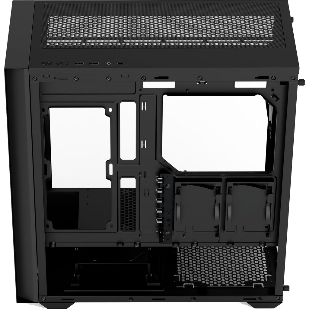 Aerocool b502a midi tower behuizing (zwart | 2x usb-a | 1x usb-c | rgb)
