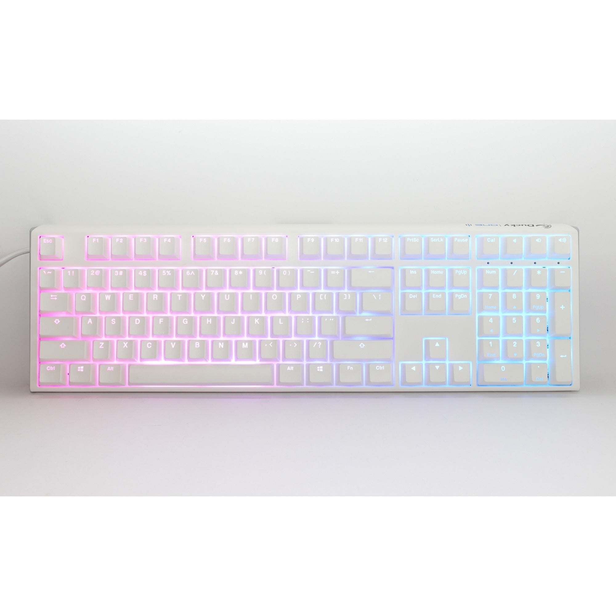 Ducky one 3 classic pure white, toetsenbord (wit, us lay-out, cherry mx blue, rgb led, double-shot pbt, hot-swappable, quack mechanics)