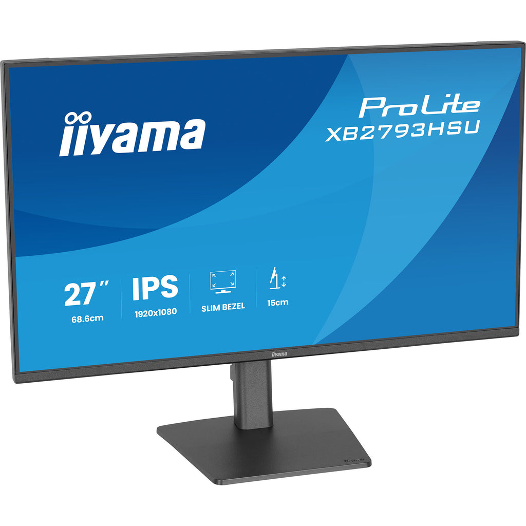 Iiyama prolite xb2793hsu-b1 27 monitor (zwart (mat), 120hz, hdmi, displayport, usb, audio)