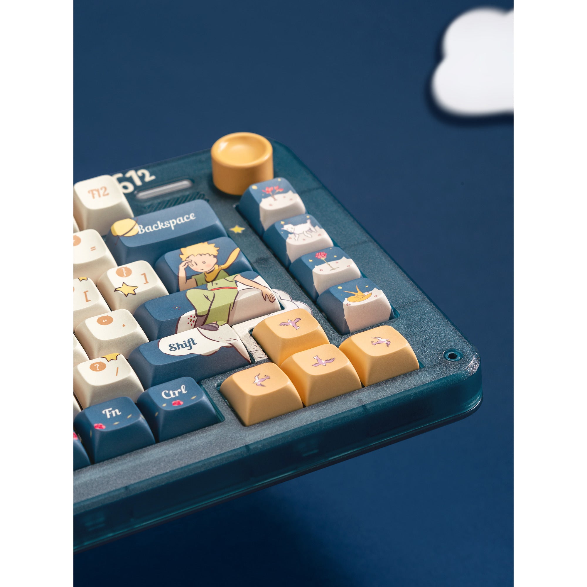 Iqunix zx75 sky encounter wireless mechanical keyboard (blauw, us lay-out (qwerty), iqunix silent rose, 75%, rgb leds, hot-swappable, double-shot pbt, 2.4ghz | bluetooth 5.1 | usb-c)