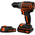 Black+decker accu schroefboormachine bl186k1b2 schroeftol (zwart oranje, koffer, 2 accu's en oplader inbegrepen)
