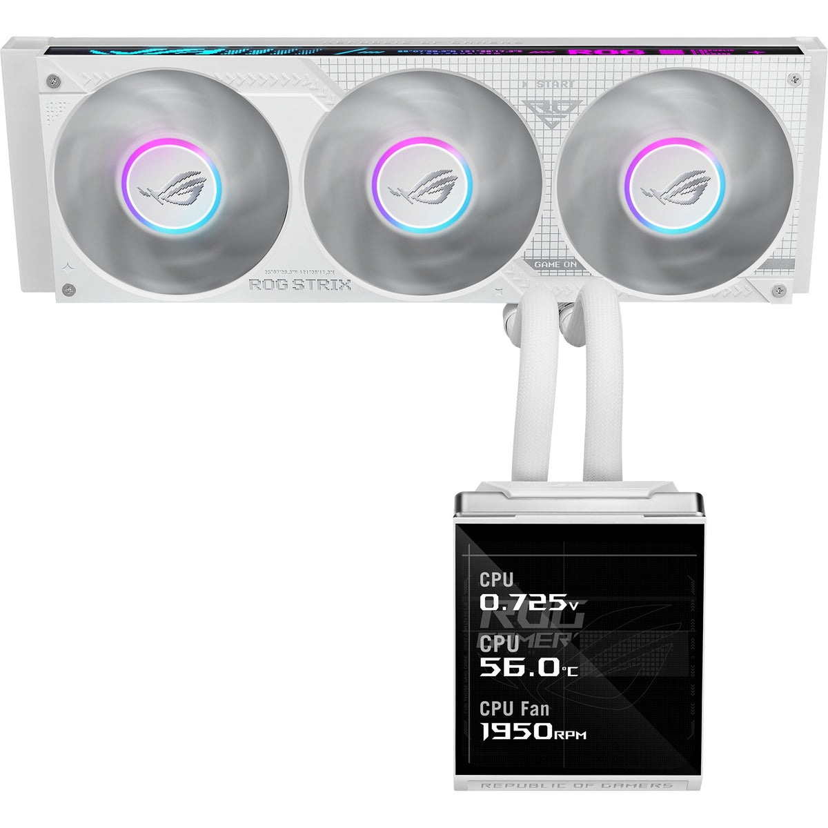 Asus rog strix slc iv 360 argb lcd white edition waterkoeling (wit)