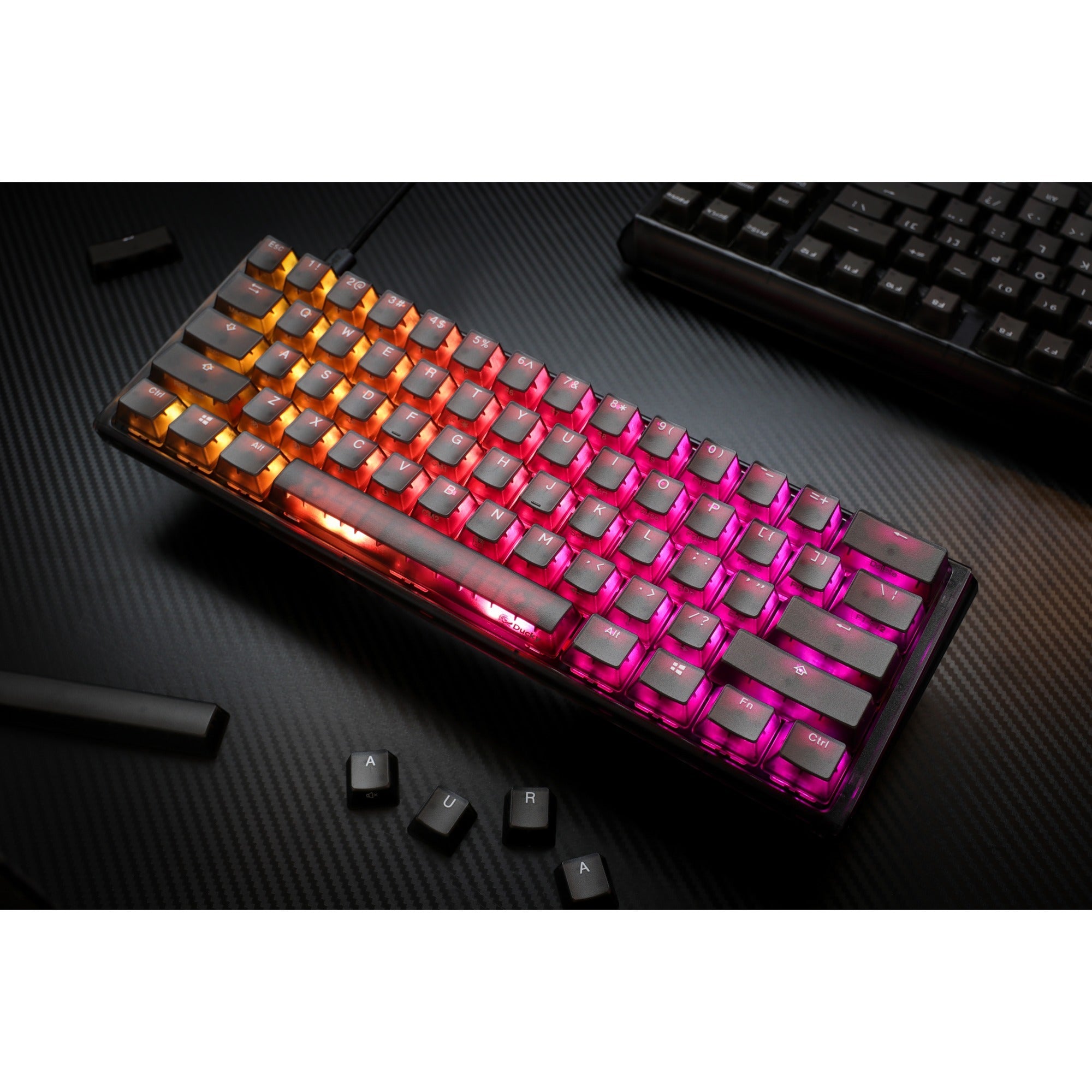 Ducky one 3 mini aura rgb mechanisch toetsenbord (zwart, us lay-out (qwerty), cherry mx brown, 60%, abs double shot, hot swap)