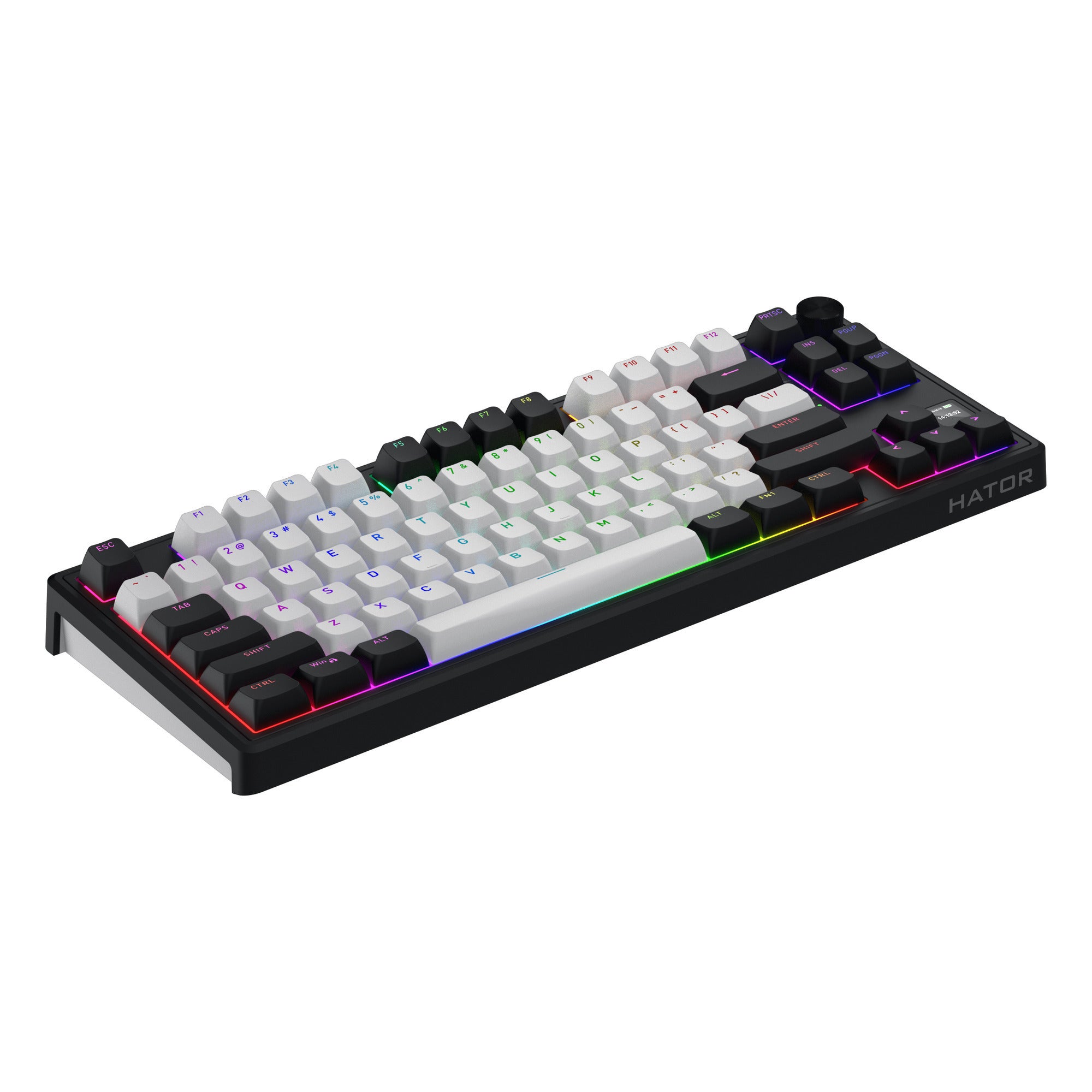 Hator skyfall mag ultima 8k wireless rgb mechanisch gaming toetsenbord (zwart, us lay-out (qwerty), hator aurum ice, 80% (tkl), rgb, double-shot pbt, hot-swap, 2.4ghz | bluetooth | usb-c)