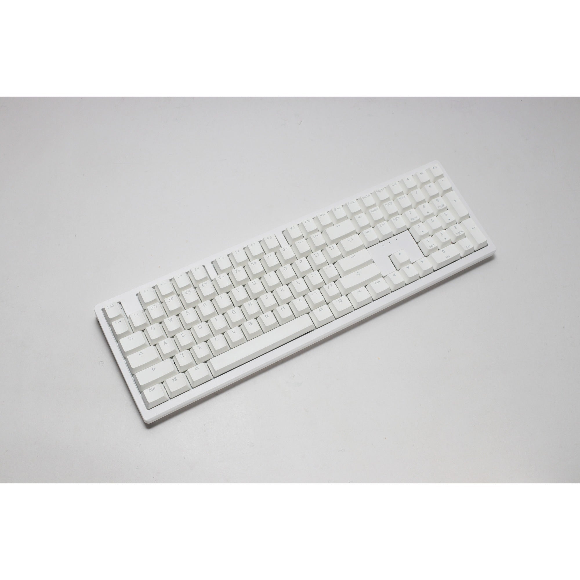 Ducky zero 6108 pure white, gaming toetsenbord (wit, us lay-out, cherry mx2a blue, rgb leds, double-shot pbt, hot swap, 2.4ghz | bluetooth | usb-c)