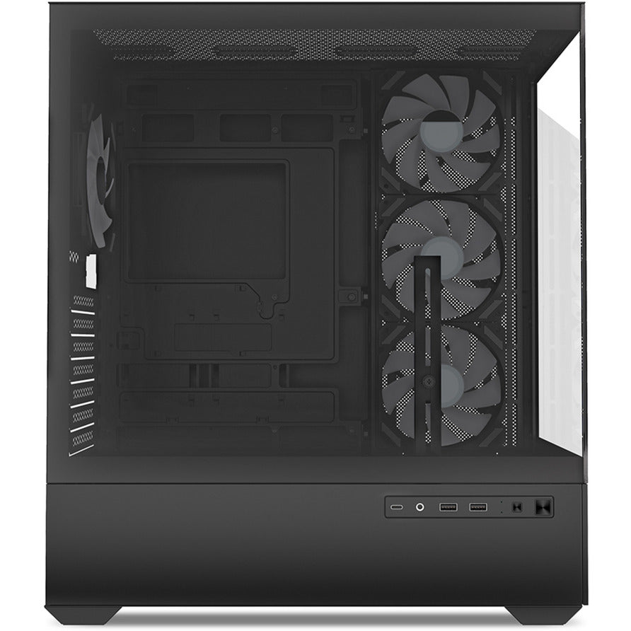 Sharkoon ak6 rgb midi tower behuizing (zwart | 2x usb-a | 1x usb-c | rgb | tempered glass)