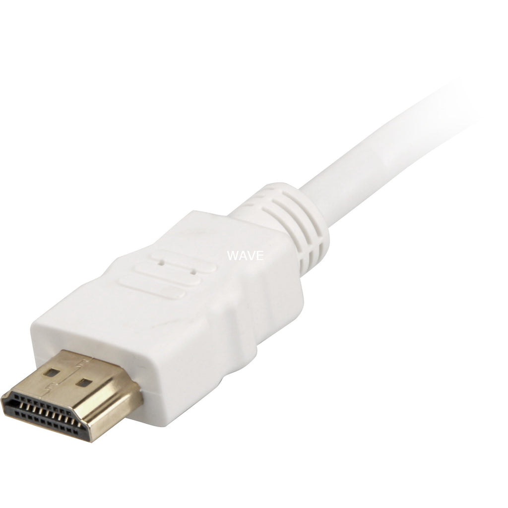 Sharkoon high speed hdmi kabel met ethernet (wit, 1 meter, 4k, verguld)