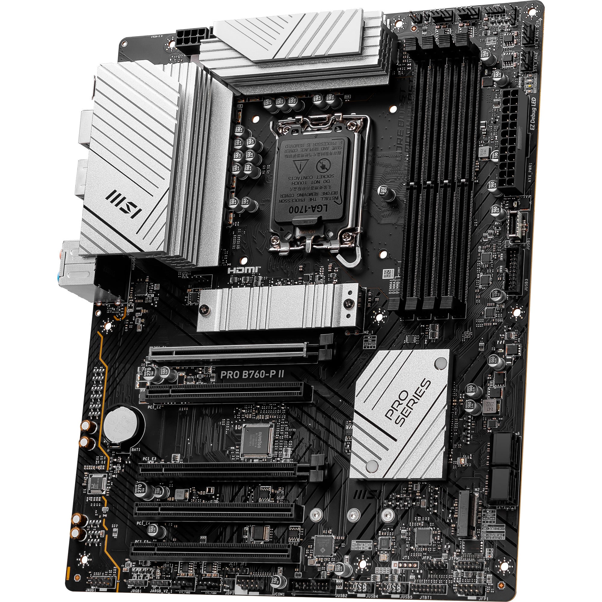 Msi pro b760-p ii socket 1700 moederbord (zwart, raid, 2,5gb-lan, sound, atx)